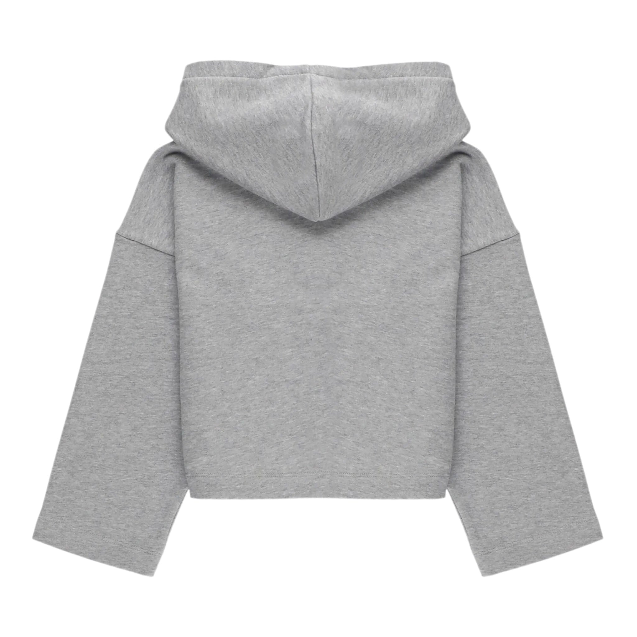 Moschino Felpa Chiusa con Cappuccio tinta unita con Stampe Grigio per Bambina HDF06I GRIGIO MOSCHINO 