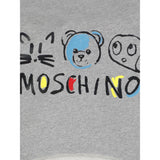 Moschino Felpa Chiusa con Cappuccio tinta unita con Stampe Grigio per Bambina HDF06I GRIGIO MOSCHINO 