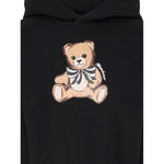 Moschino Felpa Chiusa con Cappuccio tinta unita con Stampa Nero per Bambina HDF06J NERO MOSCHINO 