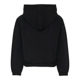 Moschino Felpa Chiusa con Cappuccio tinta unita con Stampa Nero per Bambina HDF06JX NERO MOSCHINO 