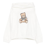 Moschino Felpa Chiusa con Cappuccio tinta unita con Stampa Panna per Bambina HDF06JX PANNA MOSCHINO 