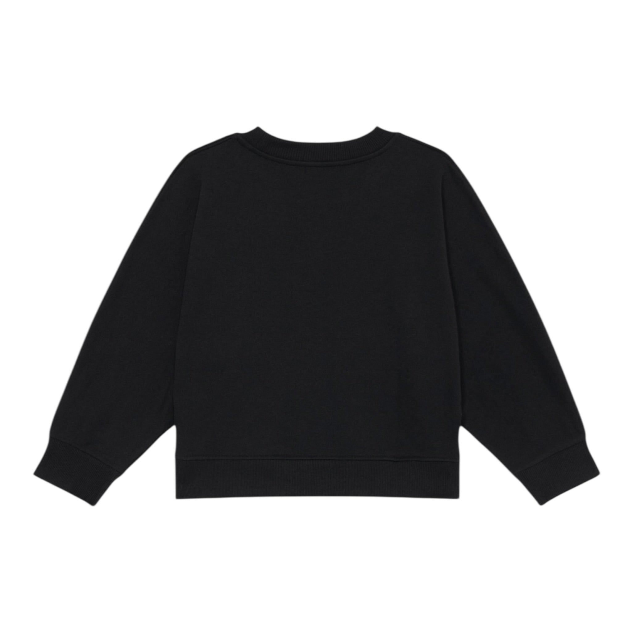 Moschino Felpa Chiusa Girocollo tinta unita con Stampe Nero per Bambina HDF06L NERO MOSCHINO 