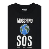 Moschino Felpa Chiusa Girocollo tinta unita con Stampe Nero per Bambina HDF06L NERO MOSCHINO 
