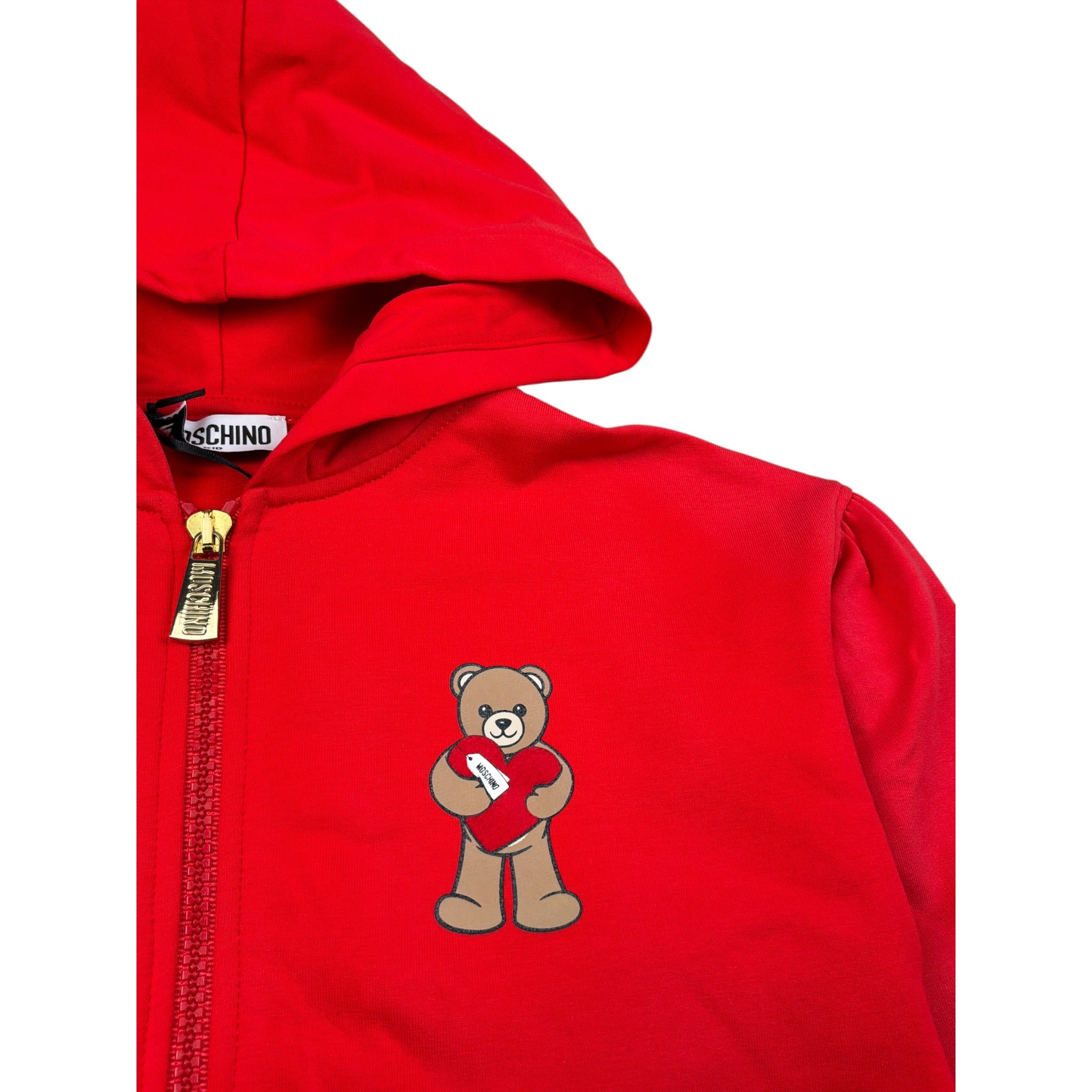 Moschino Felpa con Zip E Cappuccio tinta unita Rosso per Bambina HDF06T ROSSO MOSCHINO 
