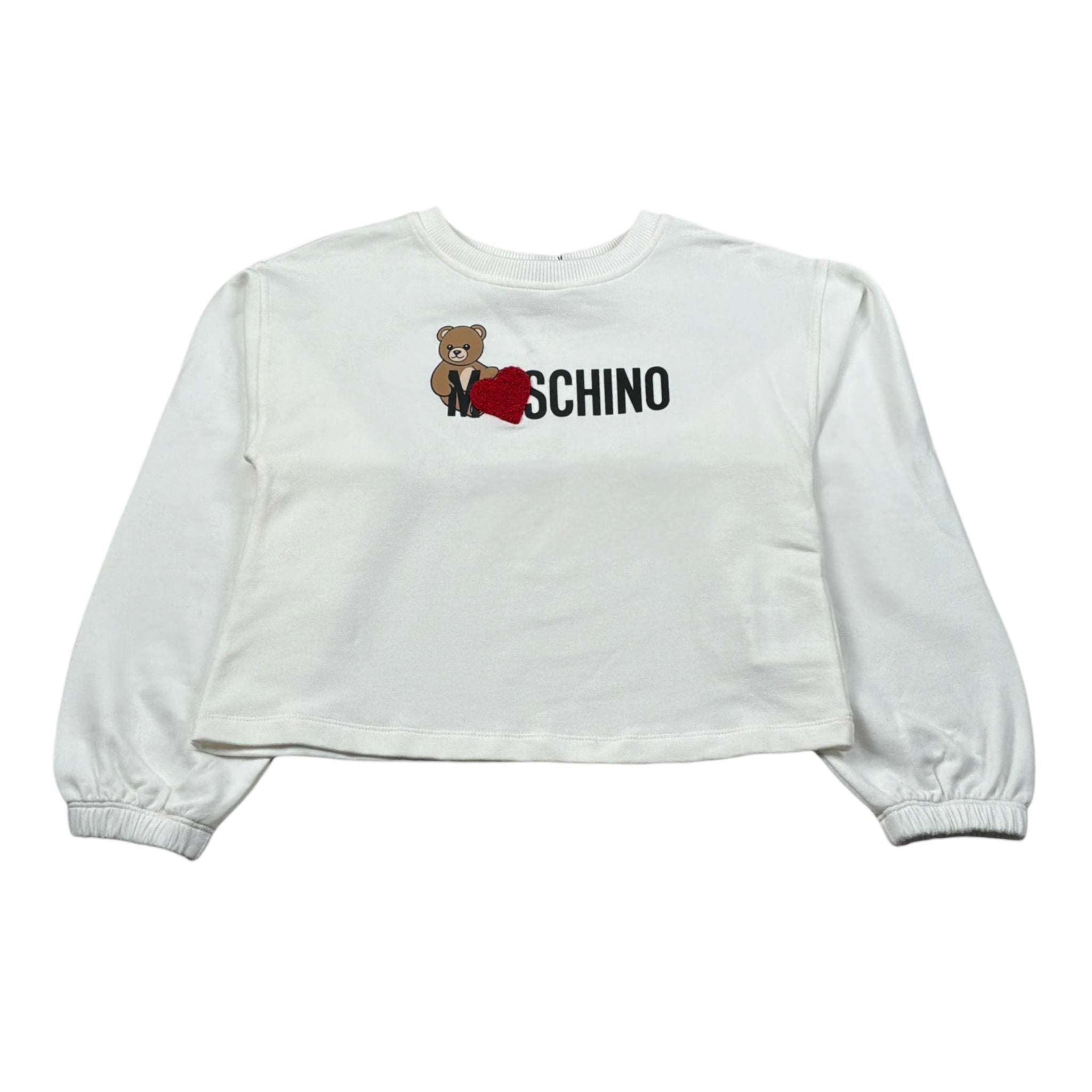 Moschino Felpa Chiusa Girocollo tinta unita Panna per Bambina HDF06U PANNA MOSCHINO 