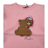 Moschino Felpa Chiusa Girocollo tinta unita con Stampa Rosa per Bambina HDF06W ROSA MOSCHINO 