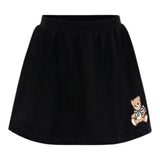 Moschino Gonna tinta unita con Stampa Orso Nero per Bambina HDJ03X NERO MOSCHINO 
