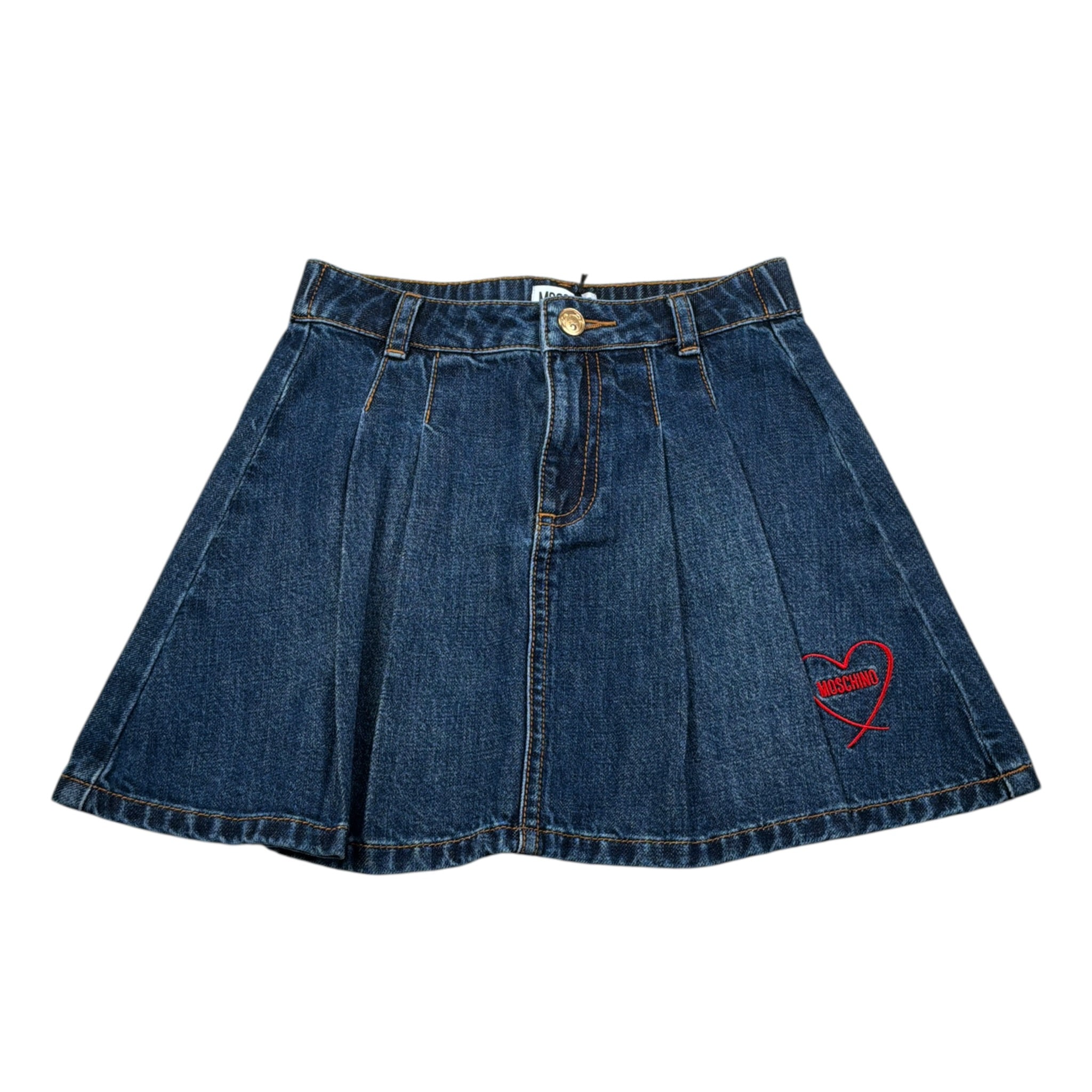 Moschino Gonna In Denim tinta unita Blu per Bambina HDJ04B BLU MOSCHINO 