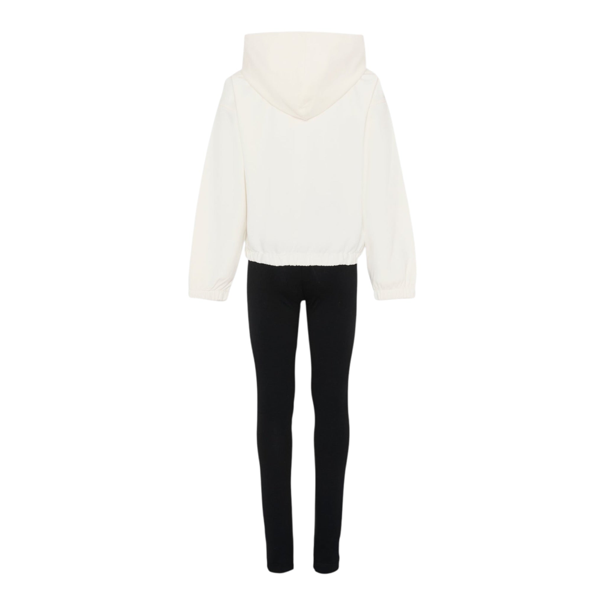 Moschino Completo 2 Pezzi Felpa-Leggins Bicolore Panna/Nero per Bambina HDK036 PANNA/NERO MOSCHINO 