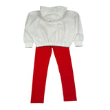 Moschino Completo 2 Pezzi Felpa-Leggins Panna/Rosso per Bambina HDK039 PANNA/ROSSO MOSCHINO 