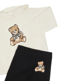 Moschino Completo 2 Pezzi Felpa-Leggins Bicolore Bianco/Nero per Bambina HDK03 BIANCO/NERO MOSCHINO 