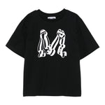 Moschino T-Shirt Girocollo tinta unita con Stampa Nero per Bambino HDM06W NERO MOSCHINO 