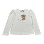 Moschino Shirt Girocollo tinta unita con Logo Bianco per Bambina HDO014 BIANCO MOSCHINO 