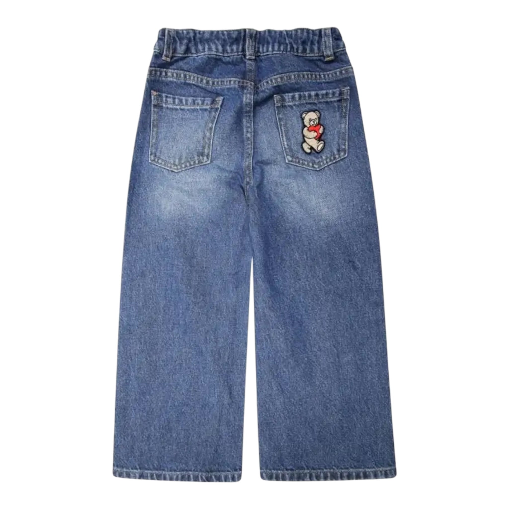 Moschino Jeans tinta unita con Girovita Regolabile Blu per Bambina HDP06M BLU MOSCHINO 
