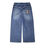 Moschino Jeans tinta unita con Girovita Regolabile Blu per Bambina HDP06MX BLU MOSCHINO 