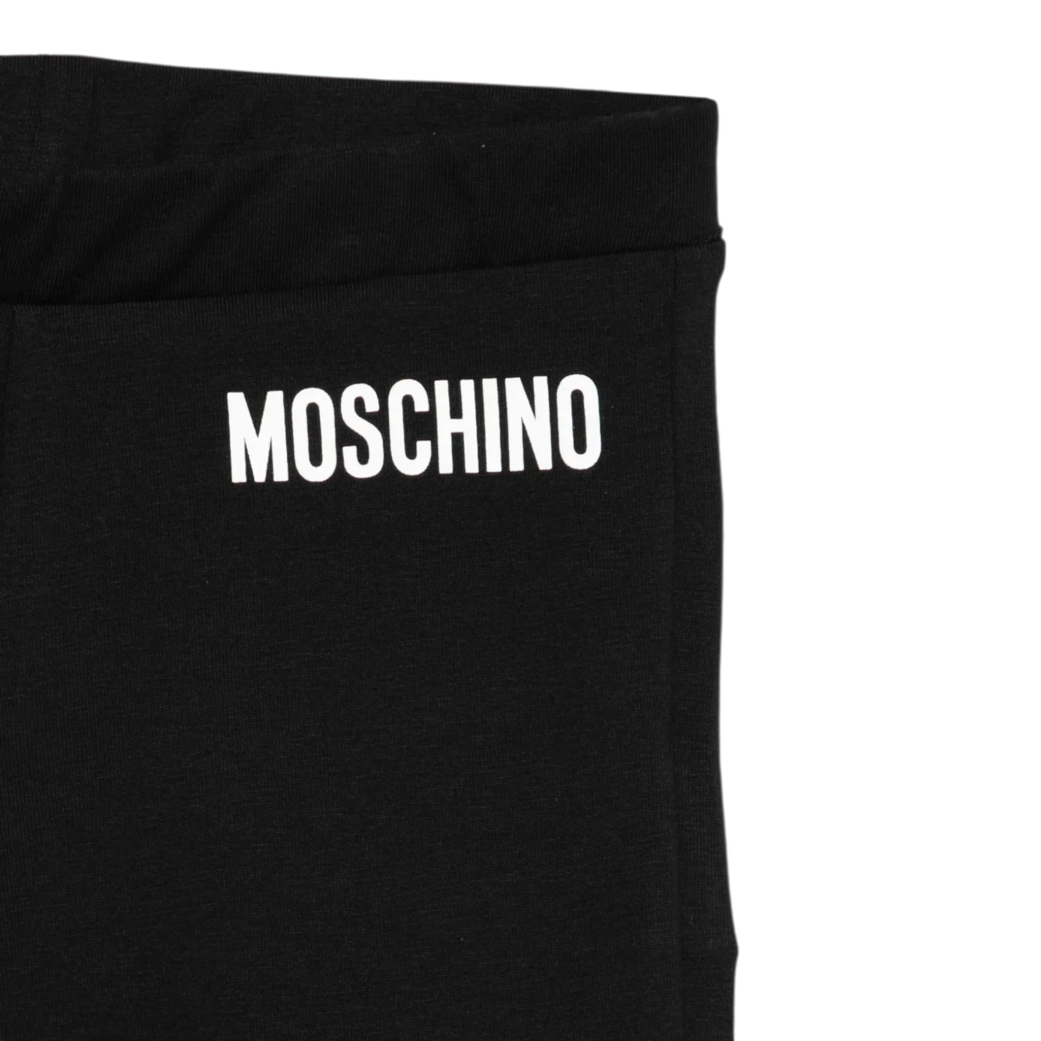 Moschino Leggins Modello Zampa con Logo Nero per Bambina HDP06S NERO MOSCHINO 