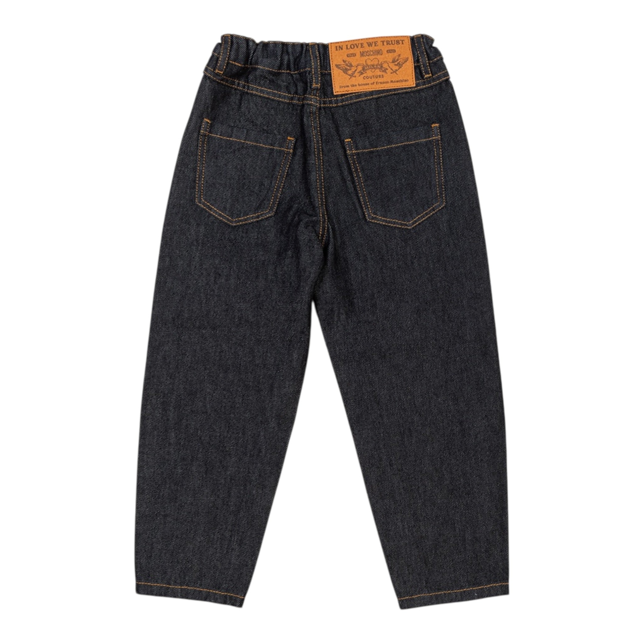 Moschino Jeans tinta unita con Girovita Regolabile Blu per Bambina HDP06V BLU MOSCHINO 