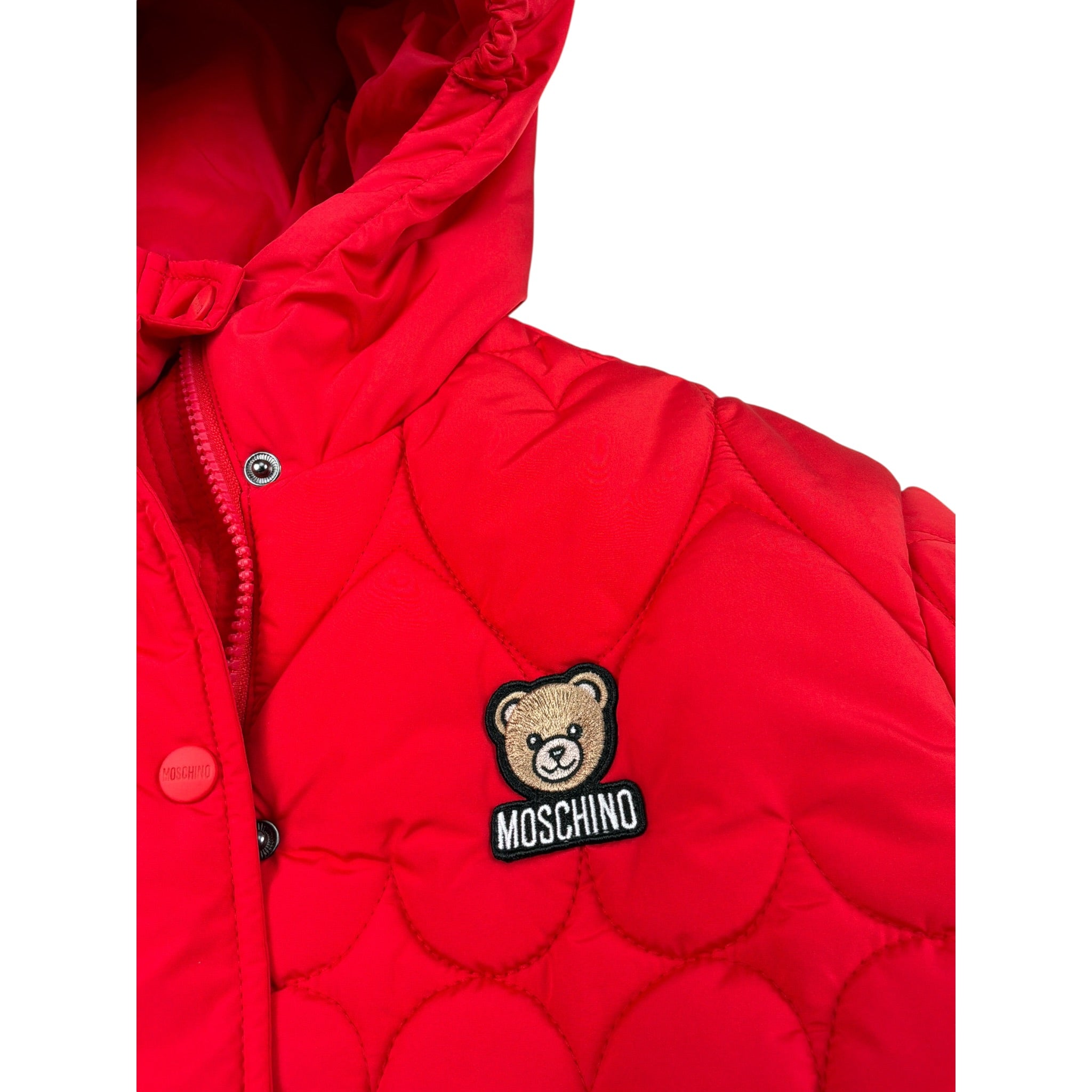 Moschino Giubbino tinta unita con Cappuccio Rosso per Bambino HDS05A ROSSO MOSCHINO 