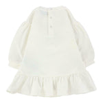Moschino Abito Manica Lunga tinta unita con Logo Panna per Bambina HDV0H7 PANNA MOSCHINO 