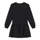 Moschino Abito Manica Lunga tinta unita con Logo Nero per Bambina HDV0H7X NERO MOSCHINO 