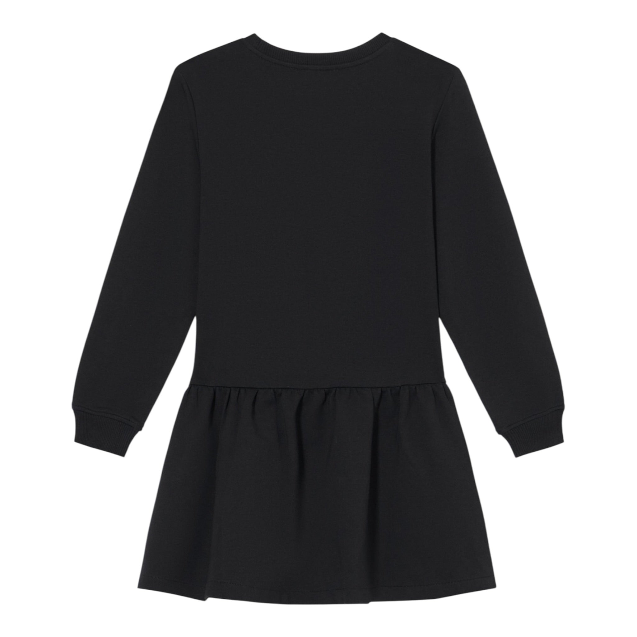 Moschino Abito Manica Lunga tinta unita con Logo Nero per Bambina HDV0H7X NERO MOSCHINO 