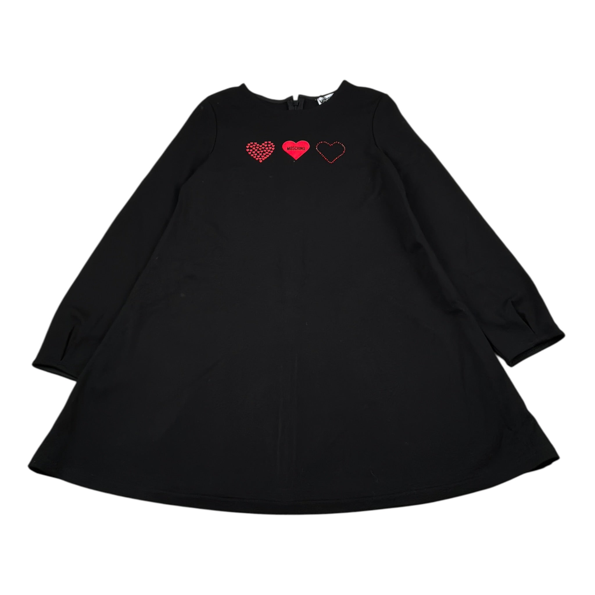 Moschino Abito Manica Lunga tinta unita Nero per Bambina HDV0I7 NERO MOSCHINO 