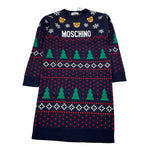 Moschino Abito tinta unita Girocollo con Fantasia Blu per Bambina HDV0I8 BLU MOSCHINO 