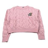 Moschino Maglia Girocollo tinta unita con Logo Rosa per Bambina HDW02I ROSA MOSCHINO 