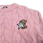 Moschino Maglia Girocollo tinta unita con Logo Rosa per Bambina HDW02I ROSA MOSCHINO 