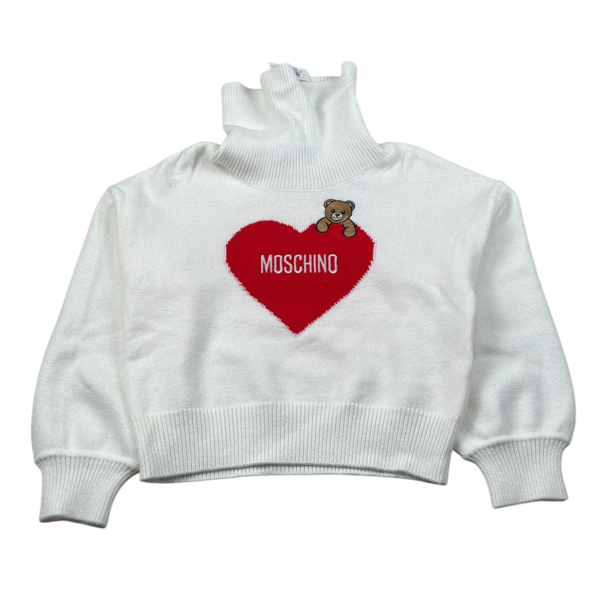Moschino Maglia Collo Alto tinta unita Panna per Bambina HDW02J PANNA MOSCHINO 