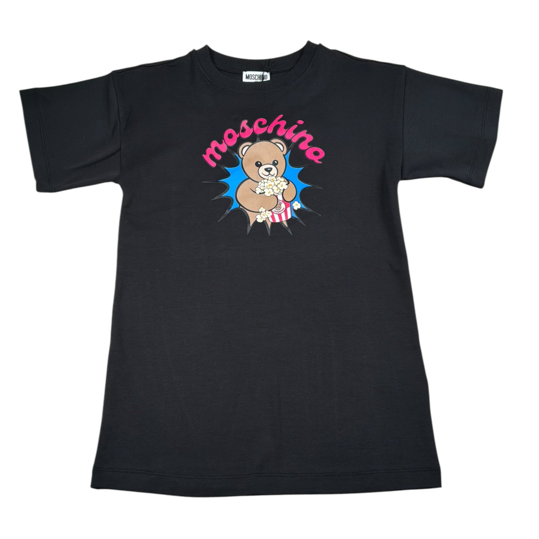 Moschino Abito tinta unita con Stampa Nero per Bambina HHV0GL NERO MOSCHINO 