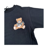 Moschino T-Shirt Girocollo tinta unita con Stampa Nero per Bambina HKM060 NERO MOSCHINO 