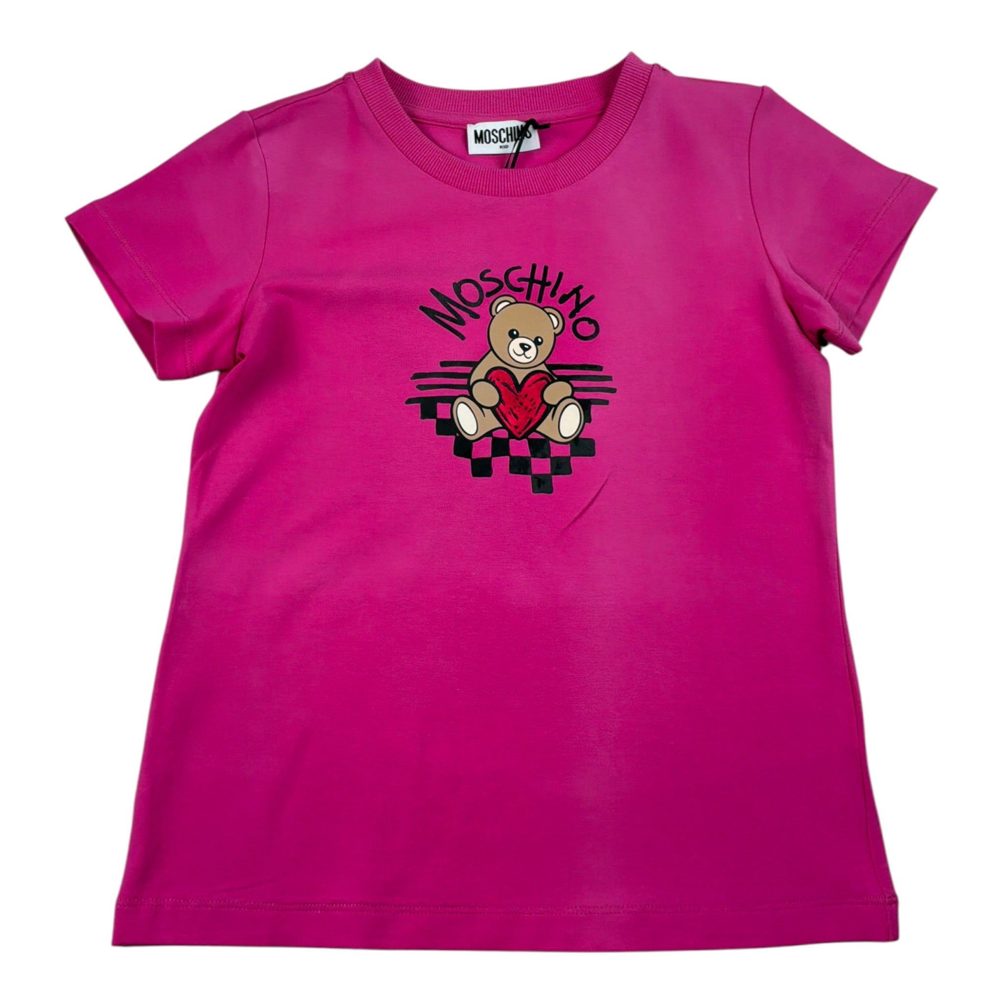 Moschino T-Shirt tinta unita con Stampa Magenta per Bambina HLM06K MAGENTA MOSCHINO 