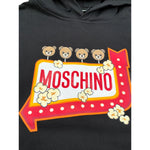 Moschino Felpa Chiusa con Cappuccio tinta unita con Logo Nero per Bambino HMF098 NERO MOSCHINO 