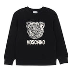 Moschino Felpa Chiusa Girocollo tinta unita con Stampa Nero per Bambina HMF099X NERO MOSCHINO 