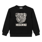 Moschino Felpa Chiusa Girocollo tinta unita con Stampa Nero per Bambina HMF099XX NERO MOSCHINO 