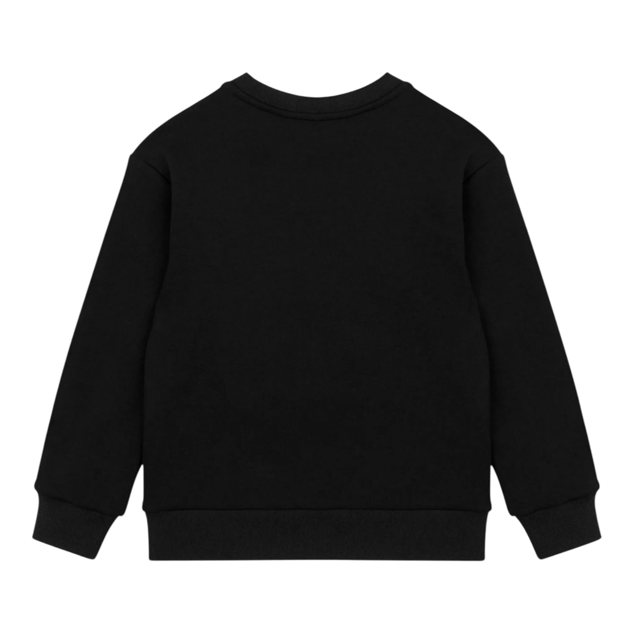 Moschino Felpa Chiusa Girocollo tinta unita con Stampa Nero per Bambina HMF099XX NERO MOSCHINO 
