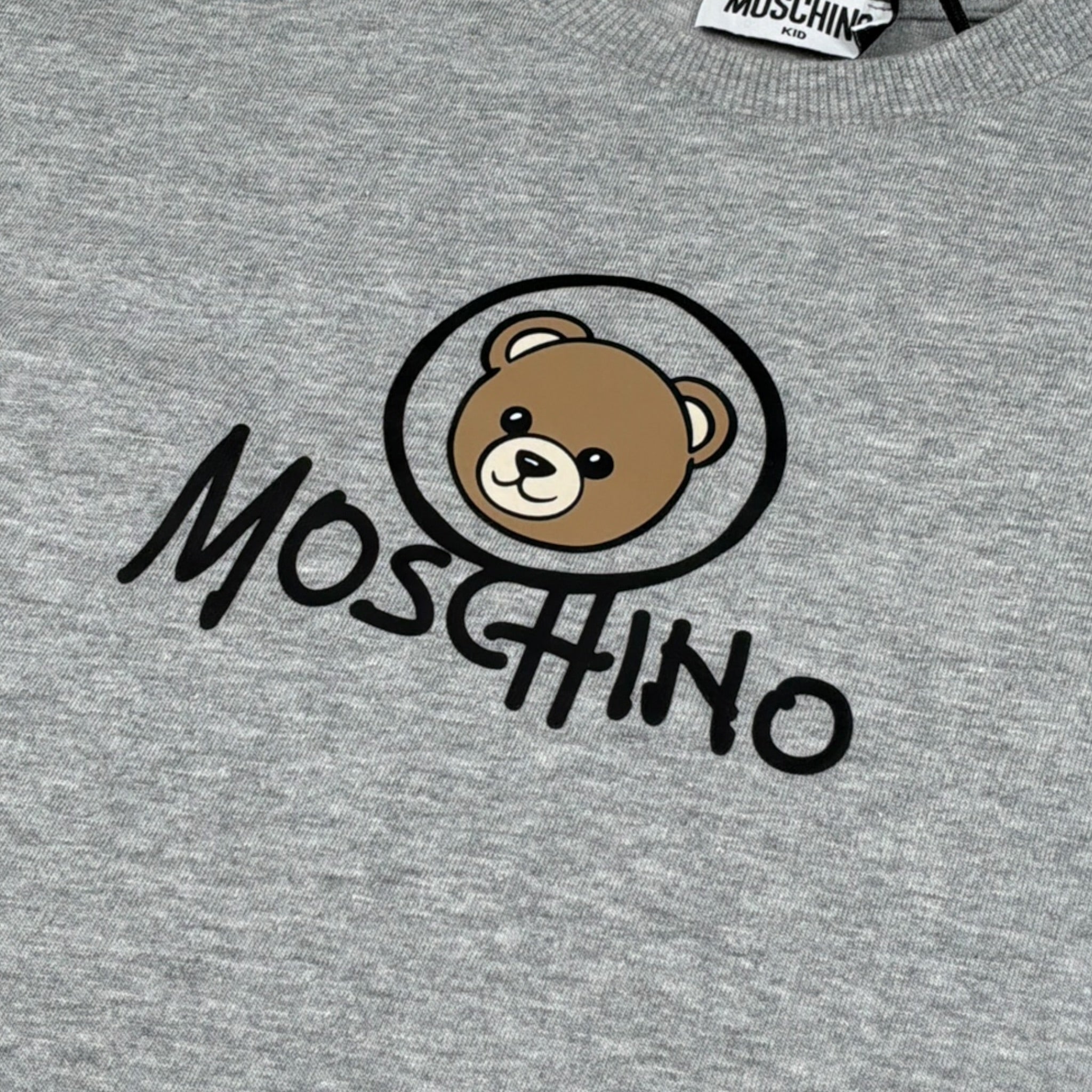 Moschino T-Shirt tinta unita con Stampa Grigio per Bambino HMM05WLA GRIGIO MOSCHINO 