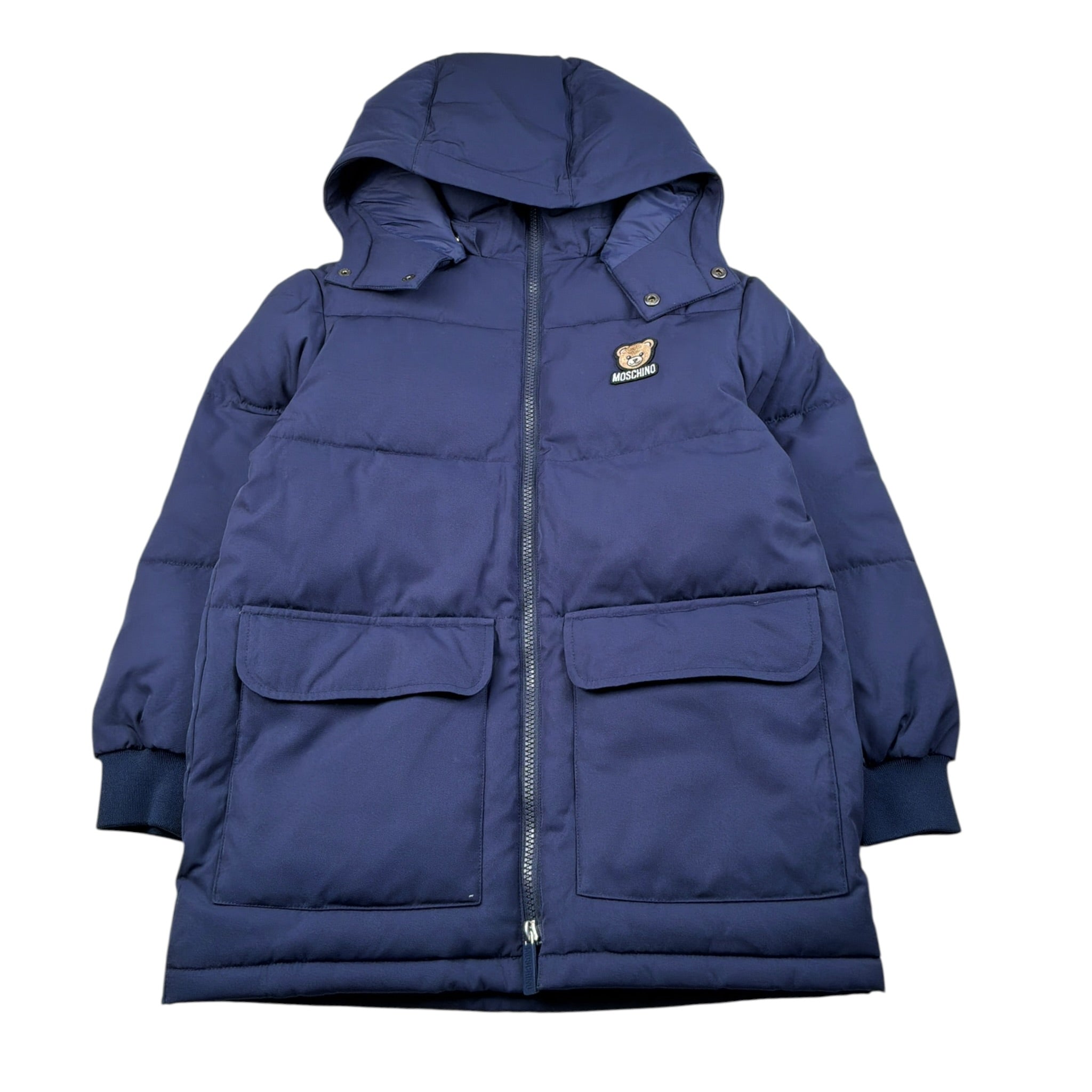 Moschino Giubbino tinta unita con Cappuccio Blu per Bambino HMS05U BLU MOSCHINO 