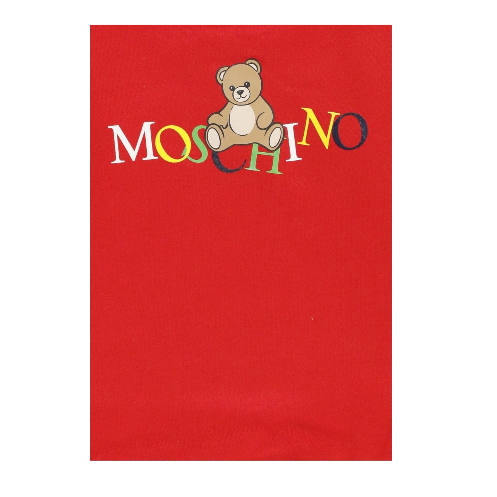 Moschino Felpa Chiusa Girocollo tinta unita con Stampa Rosso per Bambino HNF08V ROSSO MOSCHINO 