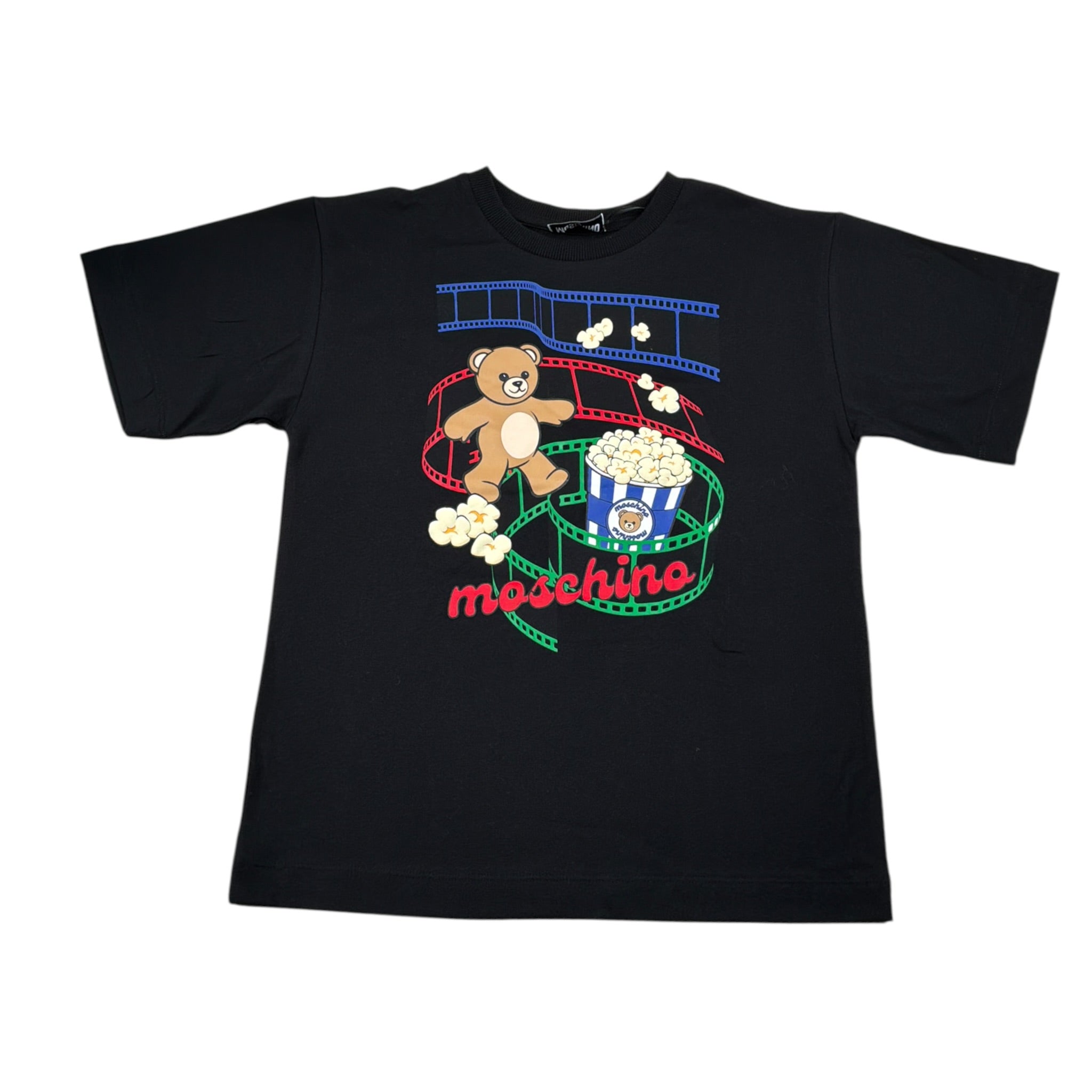 Moschino T-Shirt tinta unita con Stampa Nero per Bambino HPM05W NERO MOSCHINO 