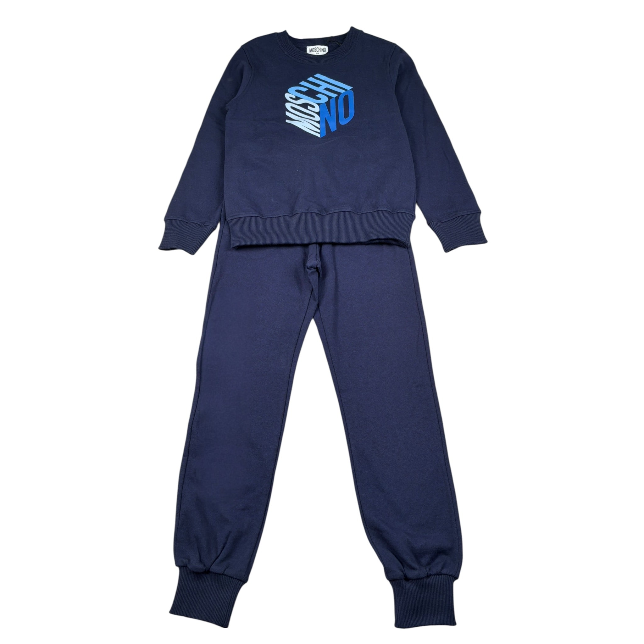 Moschino Completo 2 Pezzi Felpa-Pantalone tinta unita Blu per Bambino HQK03E BLU MOSCHINO 