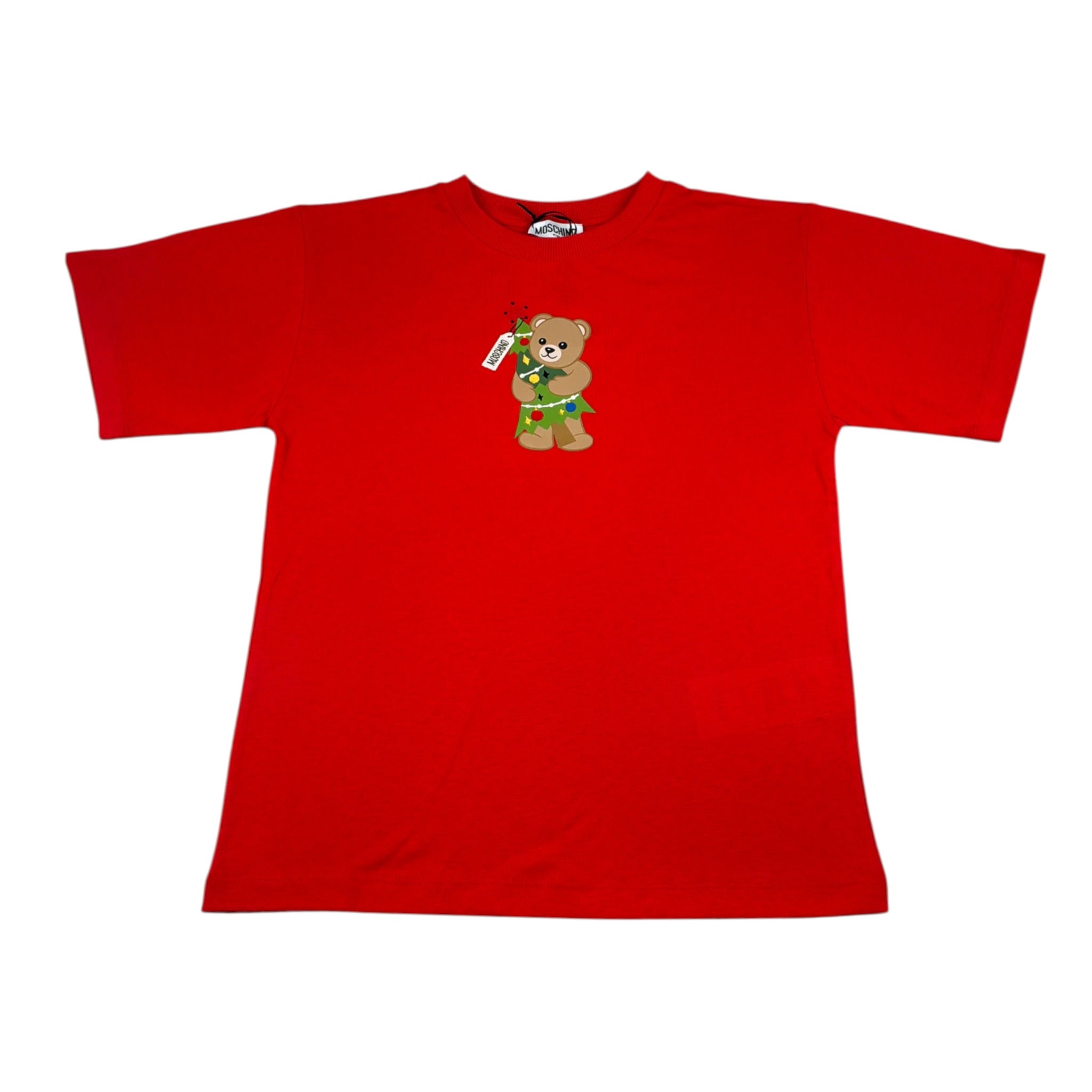 Moschino T-Shirt tinta unita con Stampa Rosso per Bambino HQM05W ROSSO MOSCHINO 