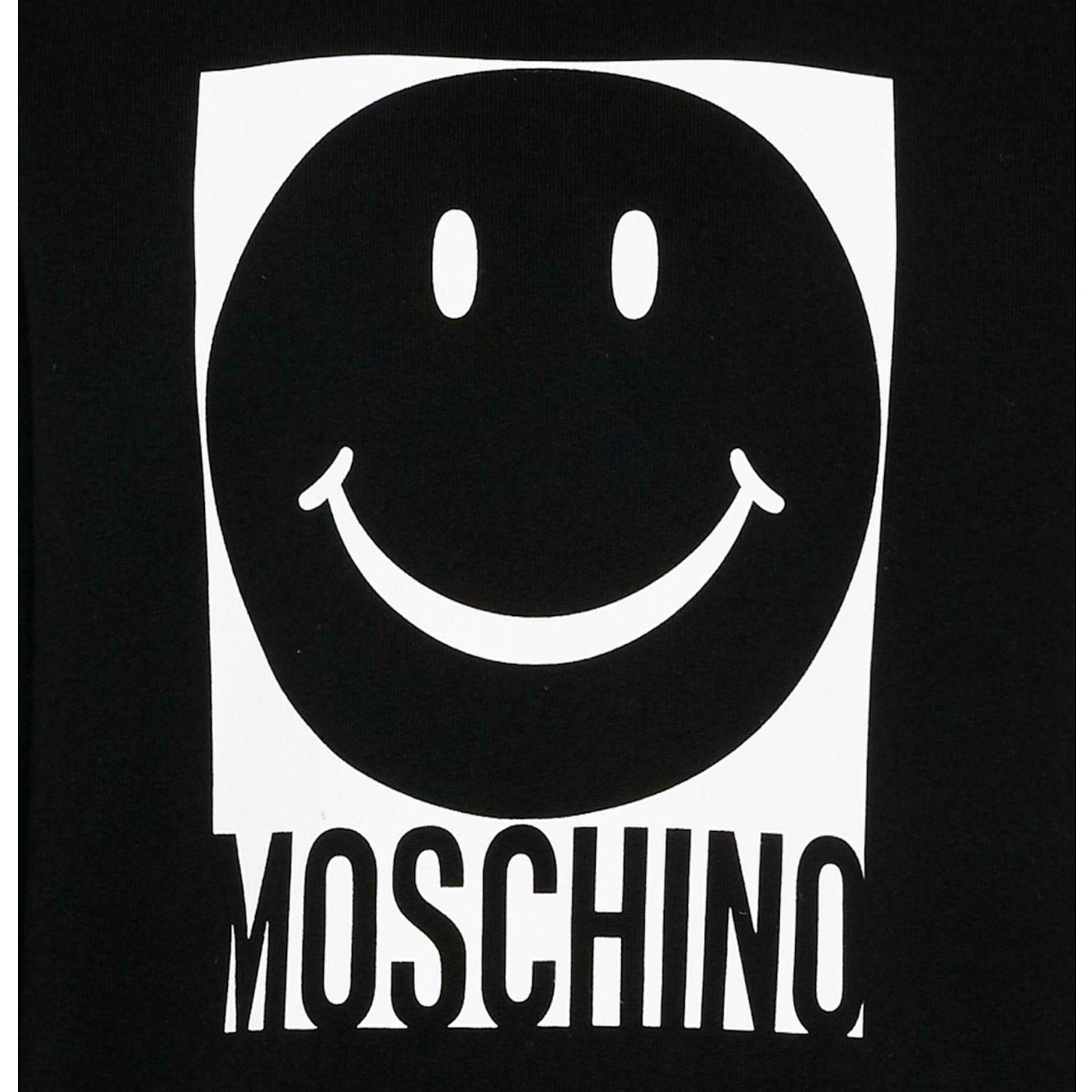 Moschino Felpa Girocollo tinta unita con Stampa Nero per Bambino HSF08V NERO MOSCHINO 