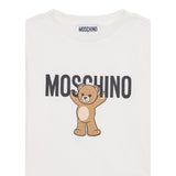 Moschino Shirt Girocollo tinta unita con Logo Bianco per Bambino HTO00J BIANCO MOSCHINO 