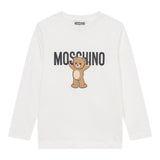 Moschino Shirt Girocollo tinta unita con Logo Bianco per Neonato HTO00JN BIANCO MOSCHINO 