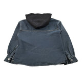Moschino Giubbino In Denim tinta unita con Cappuccio Blu per Bambino HUC022 BLU MOSCHINO 