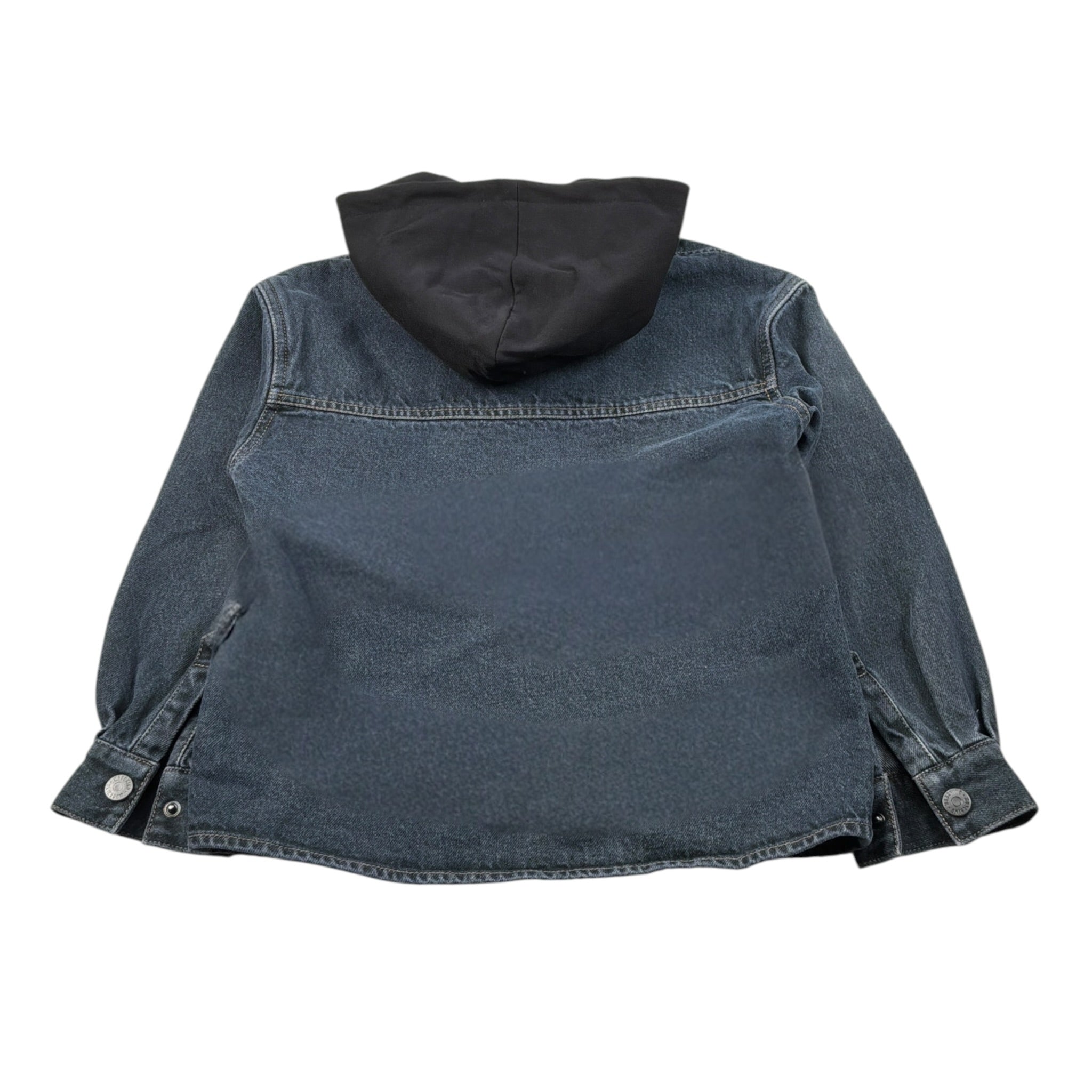 Moschino Giubbino In Denim tinta unita con Cappuccio Blu per Bambino HUC022 BLU MOSCHINO 