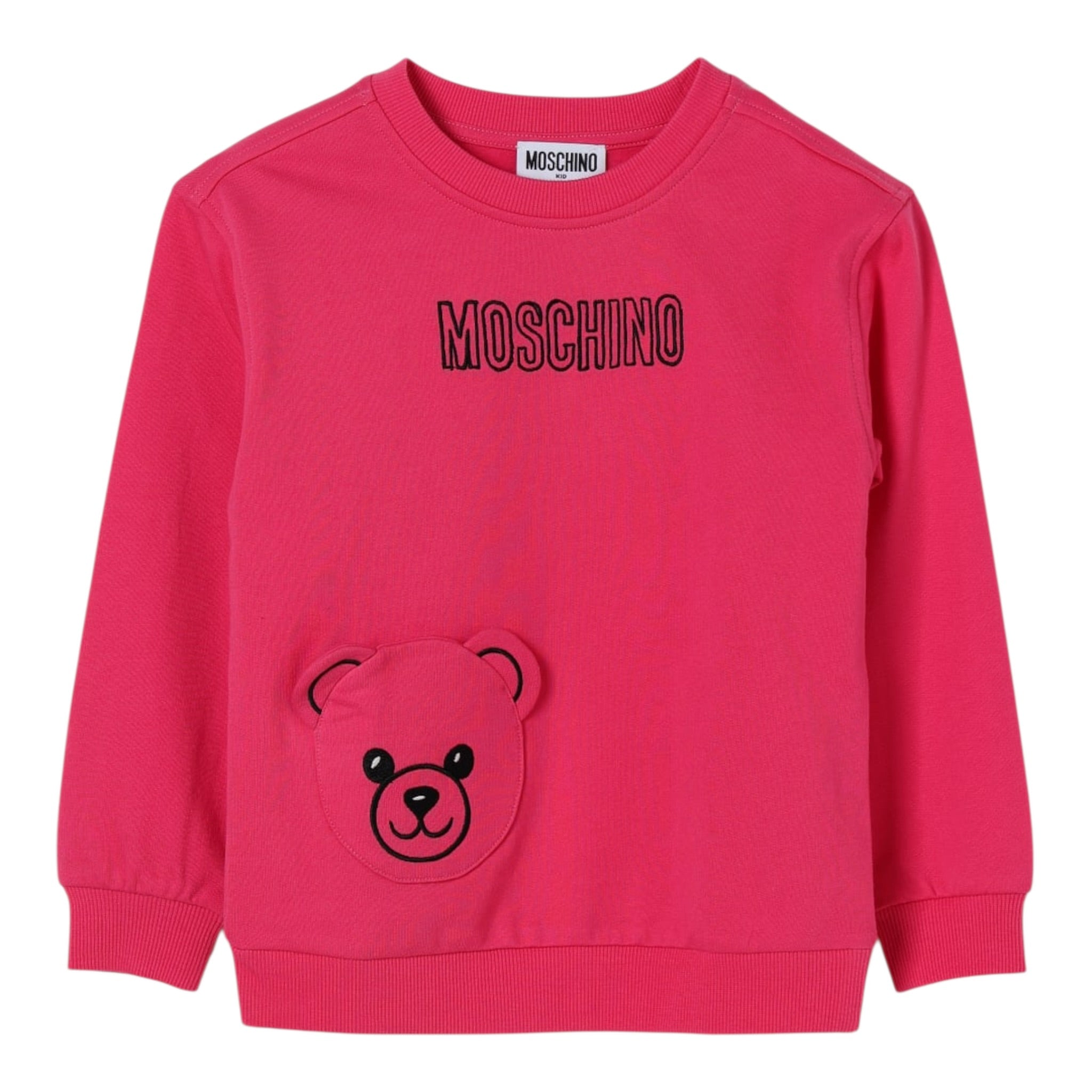 Moschino Felpa Chiusa Girocollo tinta unita Fuxia per Bambina HUF095 FUXIA MOSCHINO 