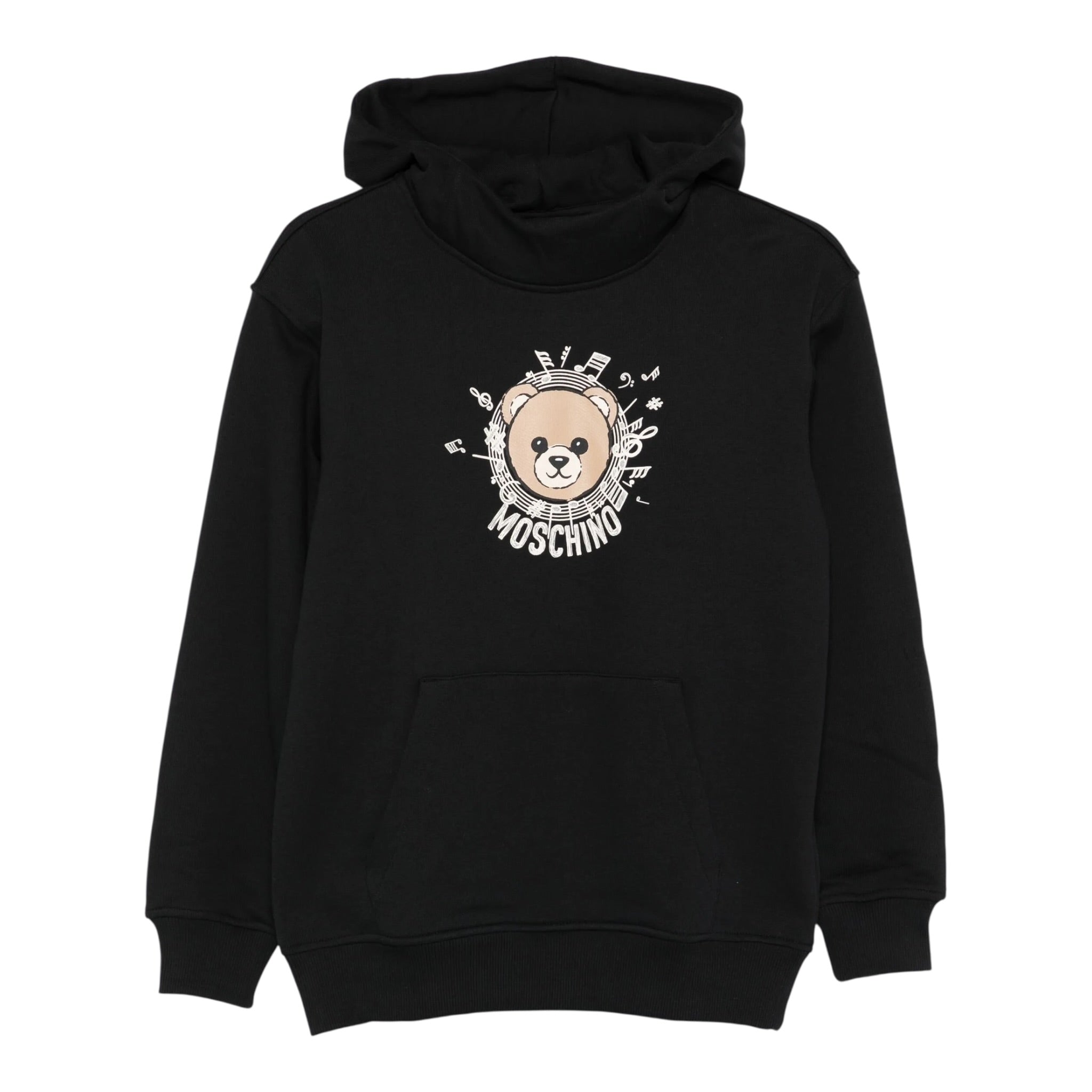 Moschino Felpa Chiusa con Cappuccio tinta unita Nero per Bambino HUF096 NERO MOSCHINO 